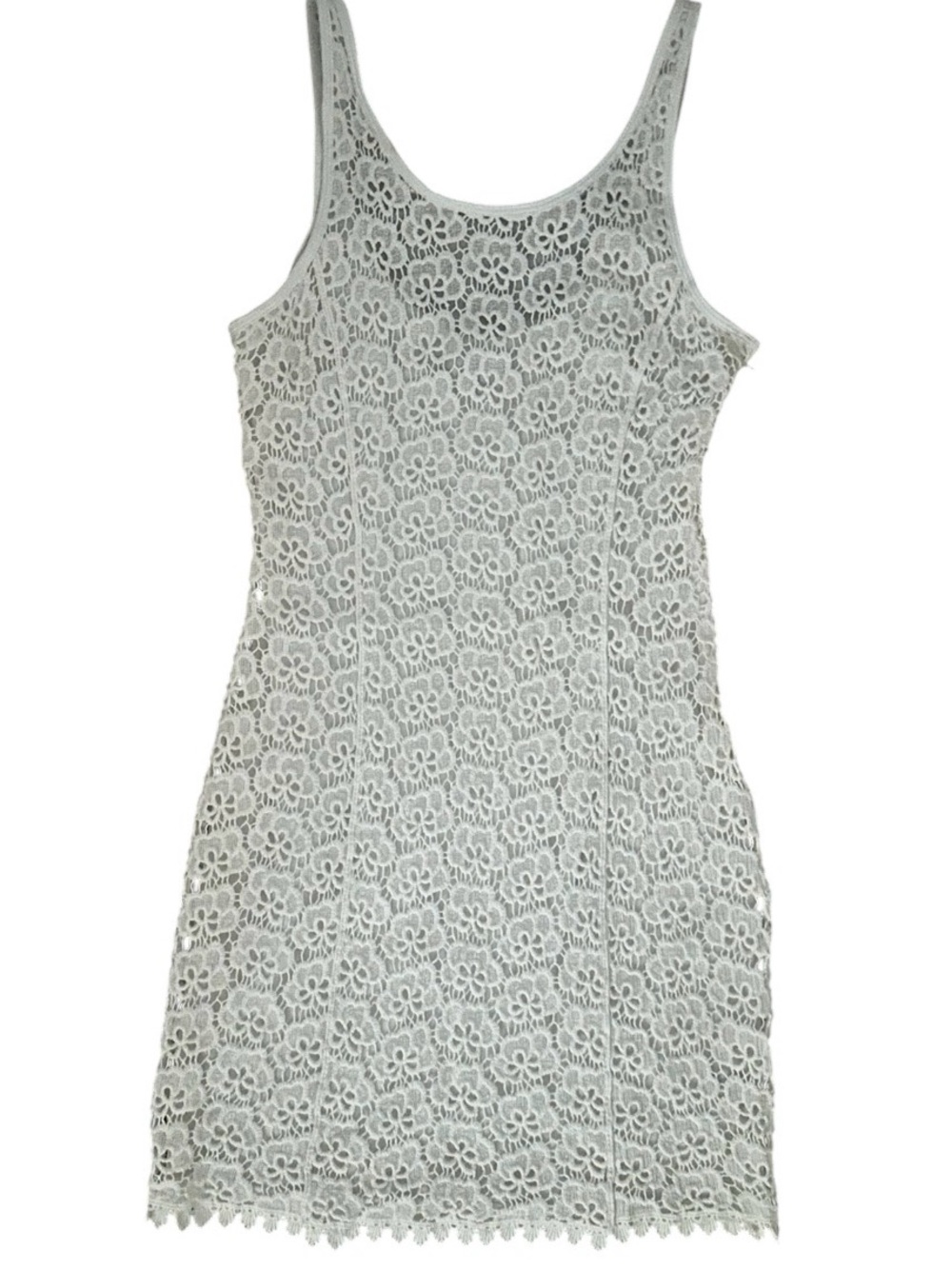 Jennifer Lopez White Lace Floral Crochet Tank Dress XS